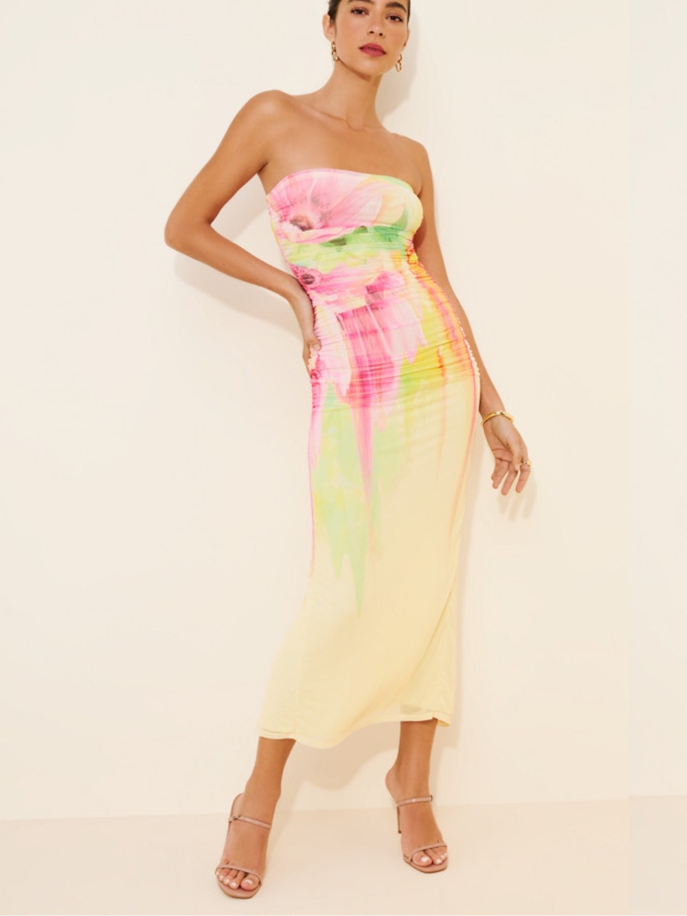 AFRM Strapless Marlo midi dress